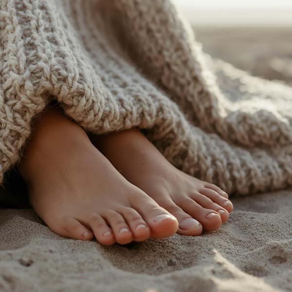 Toes Under A Blanket On The Beach - Brave Retreat